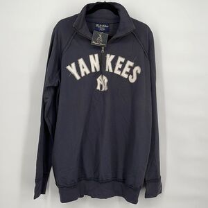 NY Yankees Wright‎ & Dotson Quarter Zip NWT a size XL Raw Hem Vintage Look